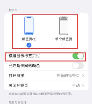 电白iPhone授权维修分享Safari浏览器如何切换标签栏位置 